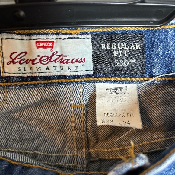 Levi Strauss 530 Regular Fit Jeans Brown/orange Tab Men’s 38x34 Blue Denim - Picture 4 of 7